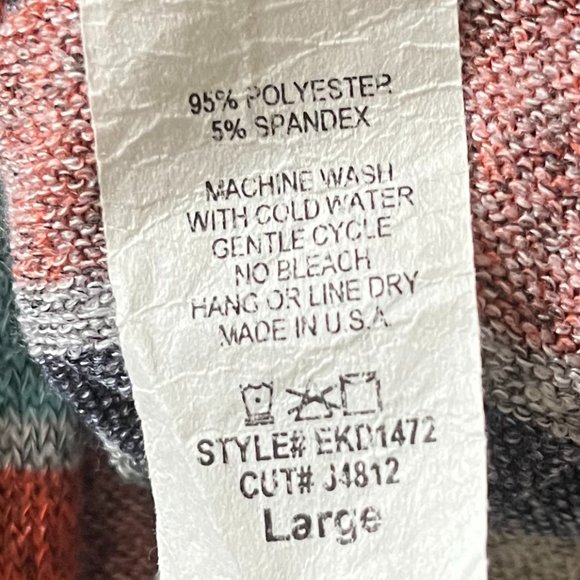 2 FOR $25 - Egy California Criss-Cross Striped Empire Waist Long Sleeve Dress - Picture 4 of 4